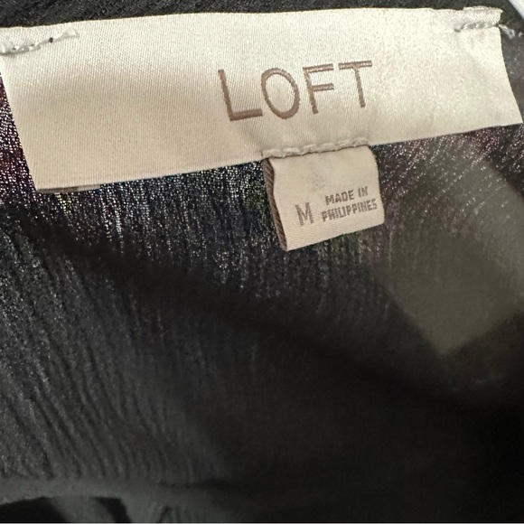 Loft black M chiffon top - Picture 2 of 2